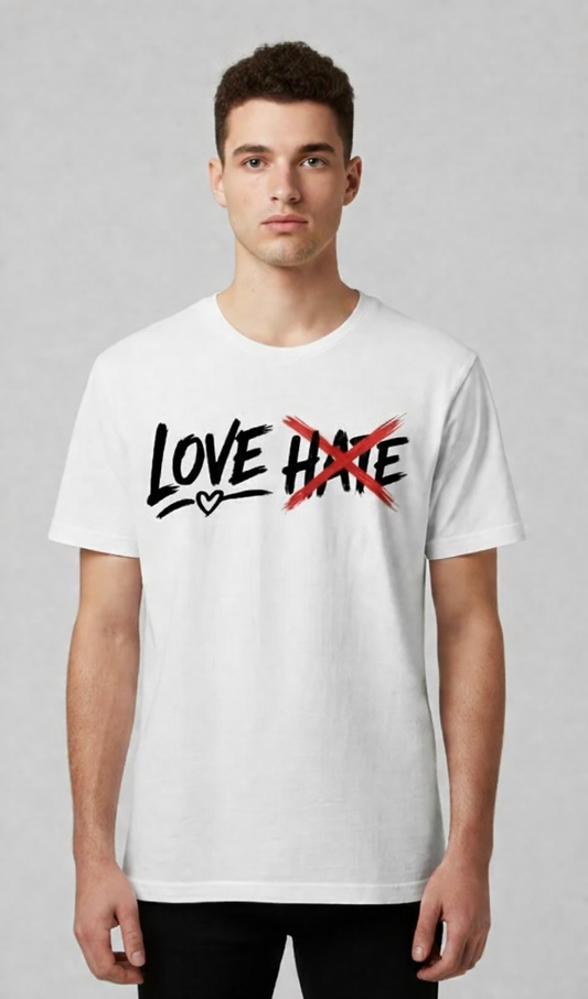 LOVE crosses out HATE Tee
