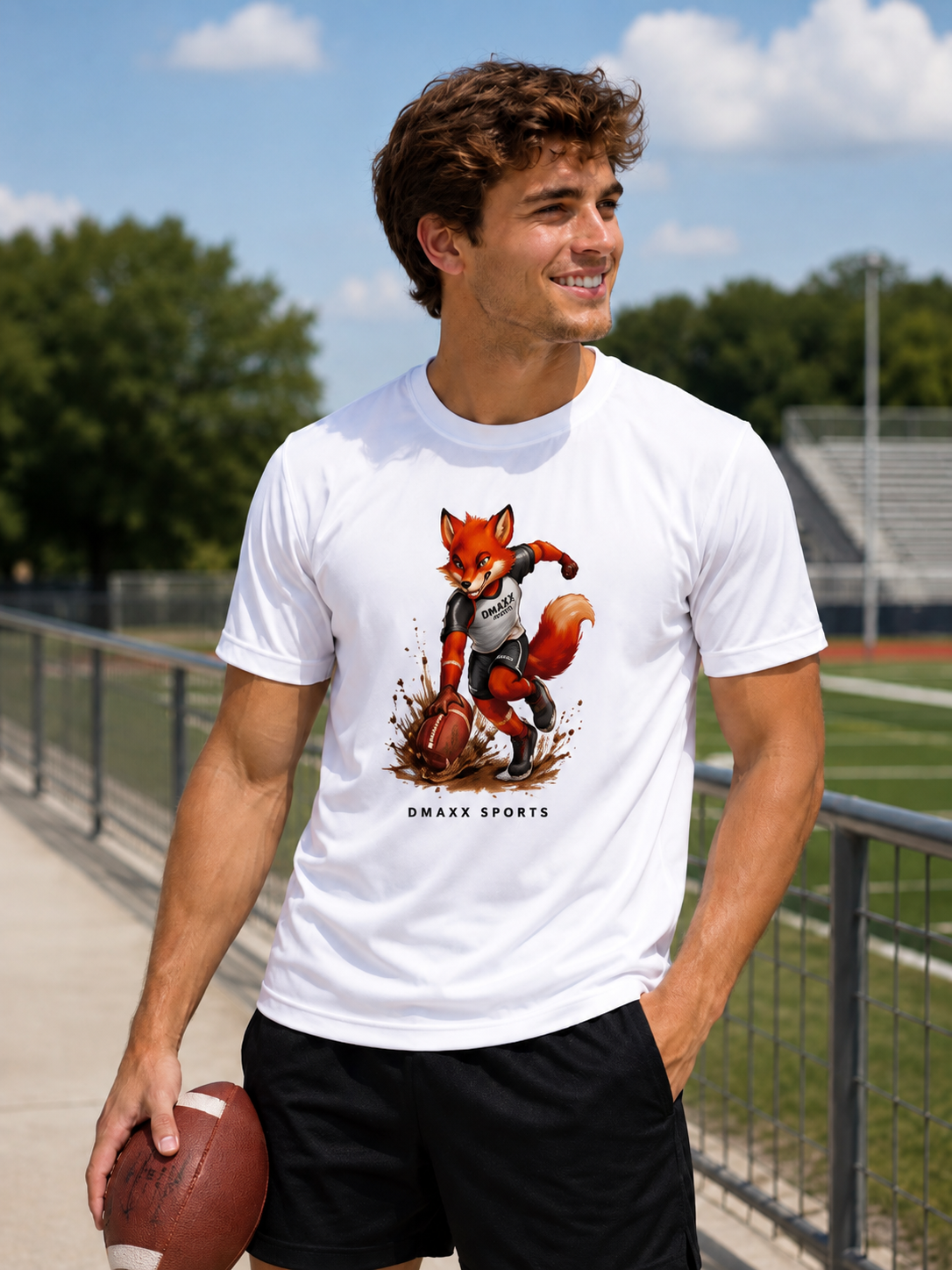 Dmaxx Football Fox - white tee