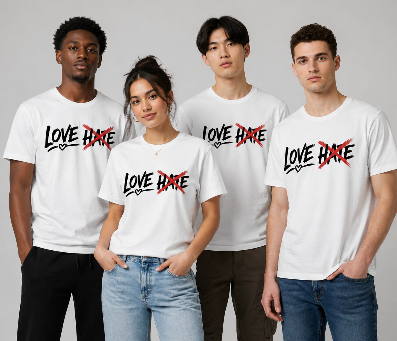 LOVE crosses out HATE Tee