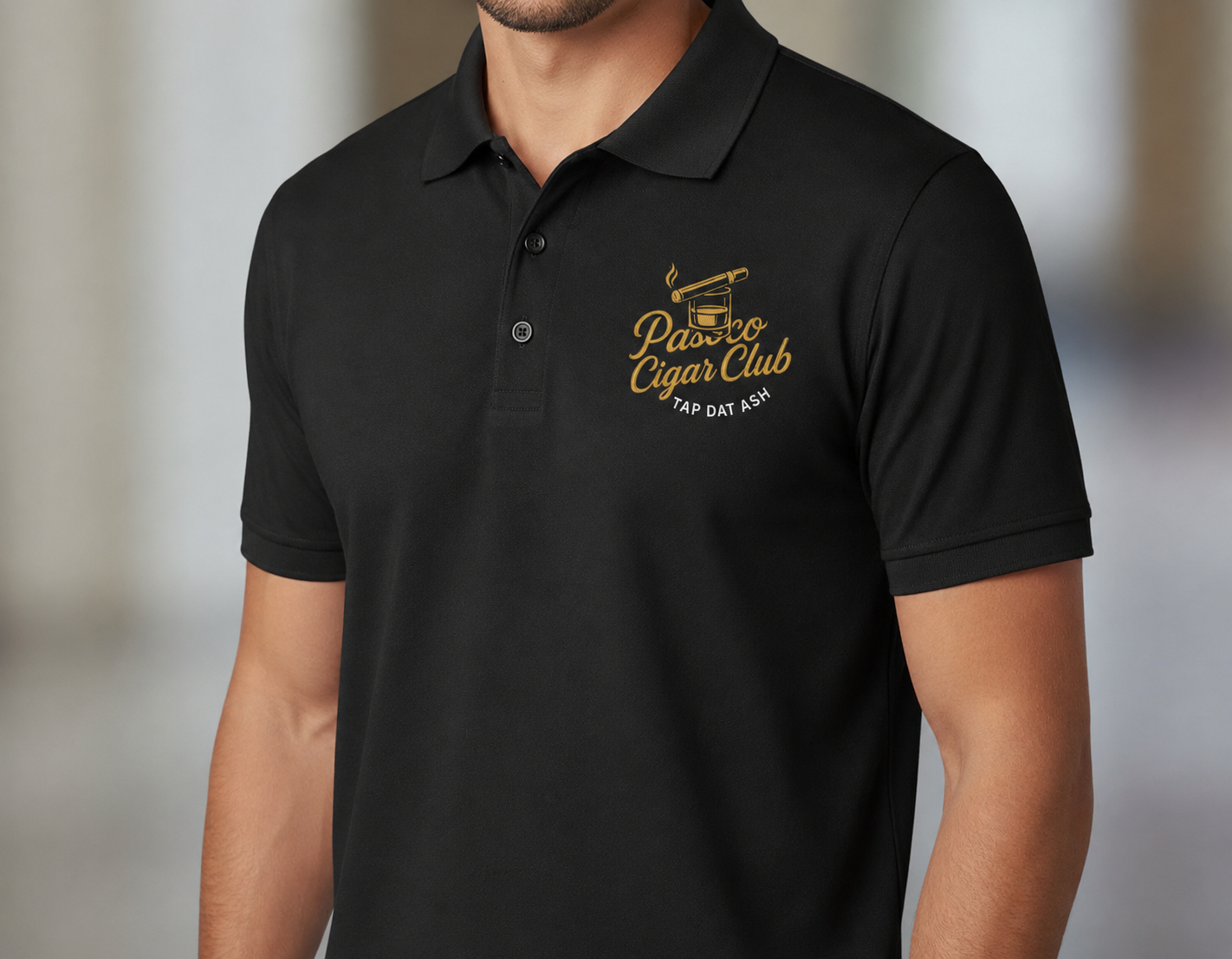 Pasco Cigar Club polo chest logo