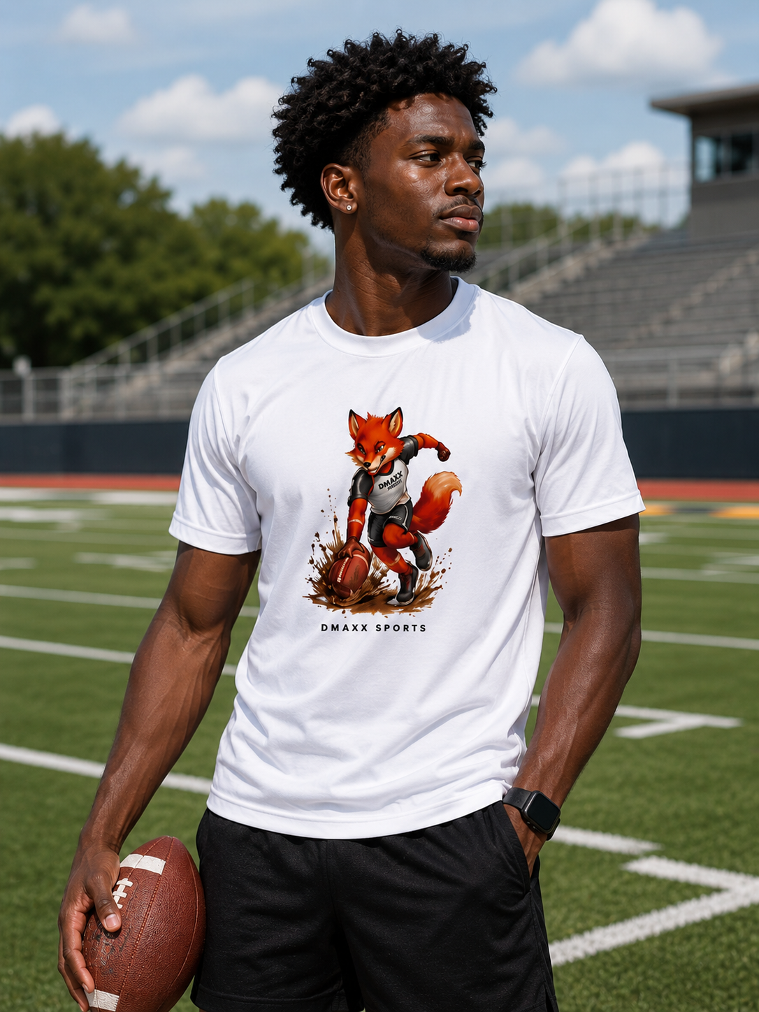 Dmaxx Football Fox - white tee