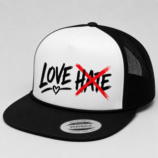 Love crosses out Hate Snapback