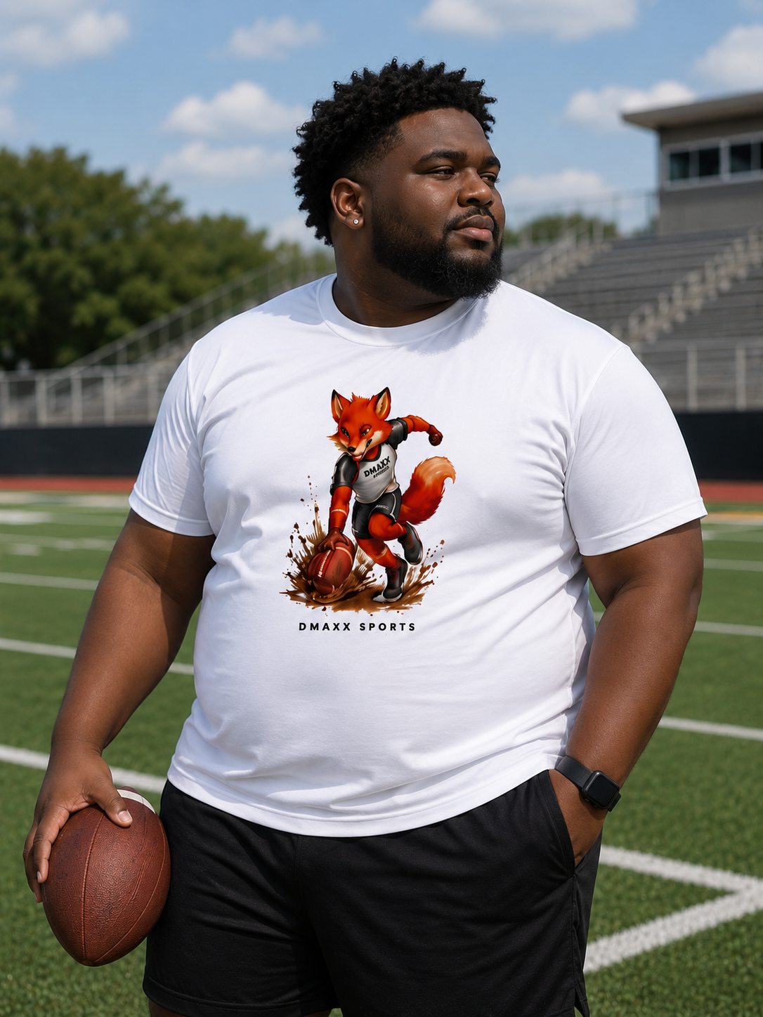 Dmaxx Football Fox - white tee